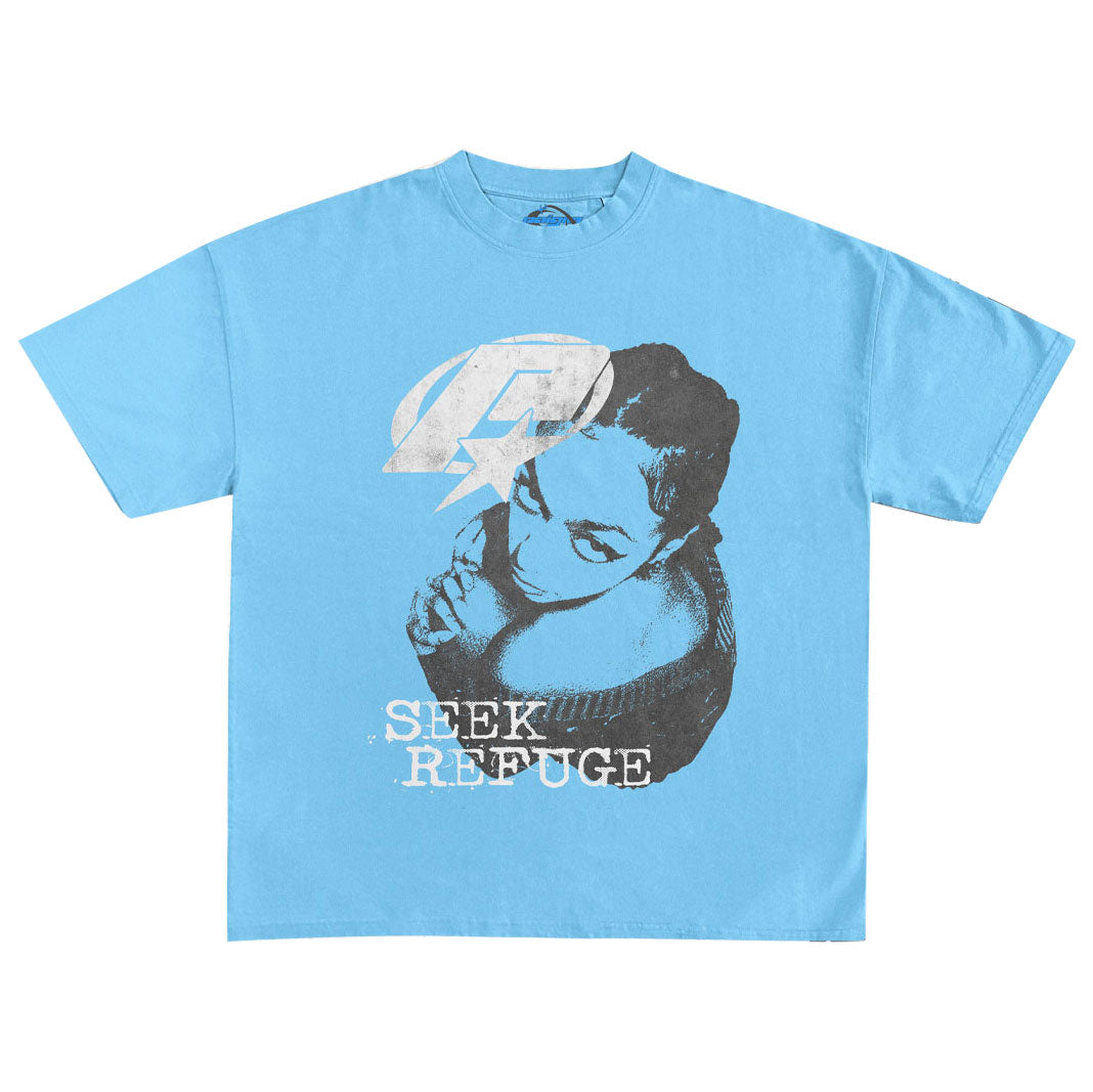 SEEK REFUGE - LIGHT BLUE TEE